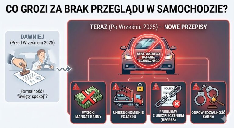 co grozi za brak przeglądu w samochodzie